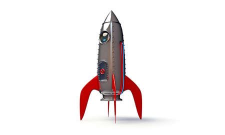 space rocket isolated on white backgroundの写真素材