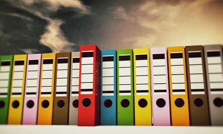 office folders isolated on white backgroundの写真素材