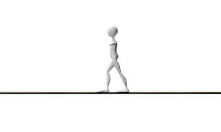 tightrope walker isolated on white background