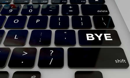 computer keyboard with bye button