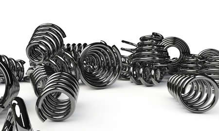 metal springs isolated on white background