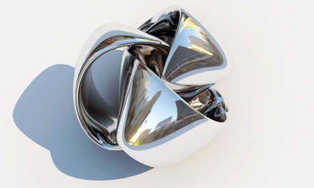 metal ribbon isolated on white backgroundの写真素材