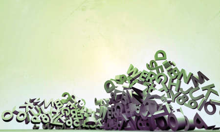 letters falling in old grunge photoの写真素材