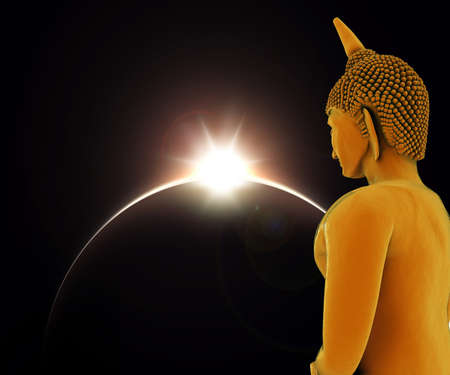 buddha isolated on white backgroundの写真素材