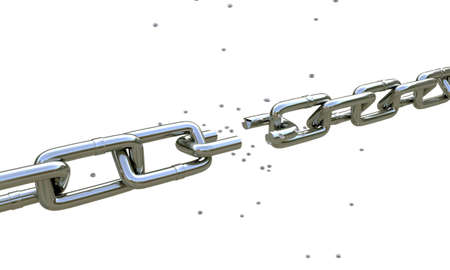 broken chain isolated on white background