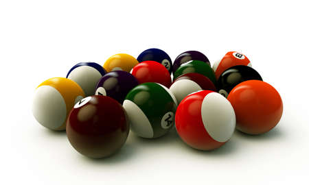 illustration of pool balls isolated on white backgroundの写真素材