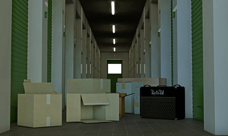 illustration of a modern self storageの写真素材