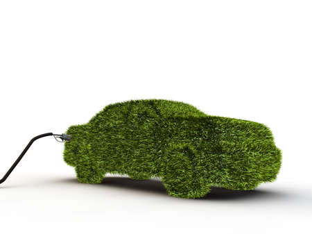 green car isolated on white の写真素材