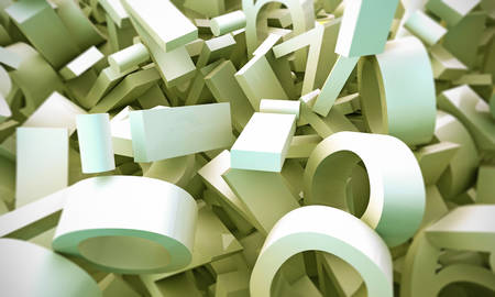 letters and numbers isolated on white backgroundの写真素材