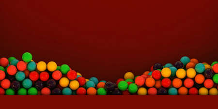 many gumballs in a red exhibitorの写真素材