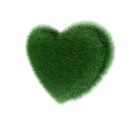 grass heart shaped isolated on white backgroundの写真素材