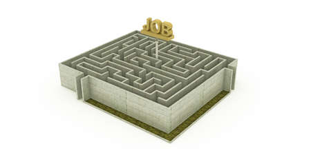 concrete maze with a huge job signの写真素材