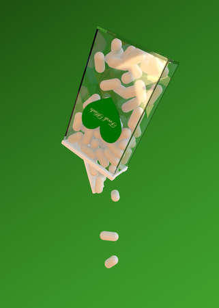 mints box isolated on green background