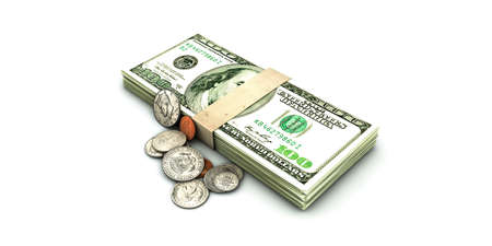 dollar stack isolated on white background