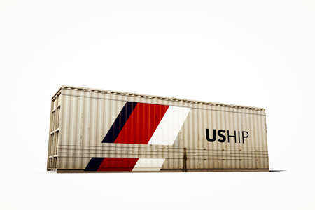cargo container isolated on white background