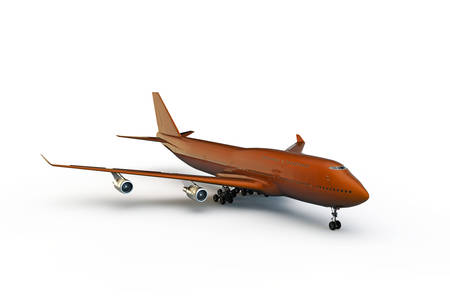 orange airplane isolated on white background