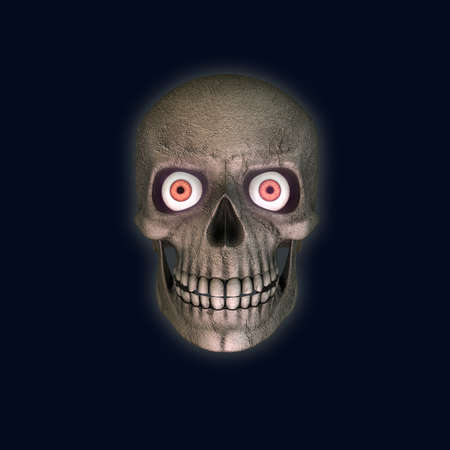 scarry skull isolated on blue background