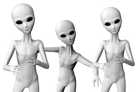alien gray isolated on white background