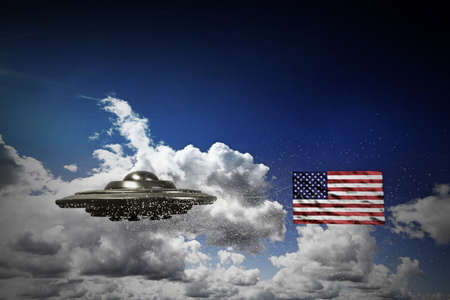 unidentified flying object with American flag on it