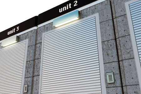 3d illustration of self storage unitsの写真素材