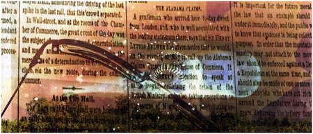 3d illustration of eyeglasses on old newspaper