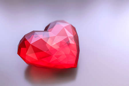 3d illustration of an heart stone isolatedの写真素材