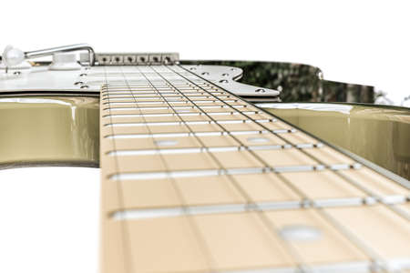 3d illustration of an electric guitar isolated on white backgroundの写真素材