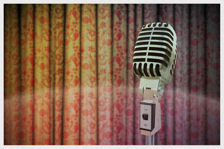 3d illustration of an old microphoneの写真素材