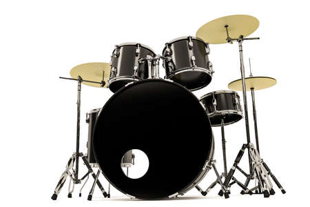 3d illustration of a drums isolated on white backgroundの写真素材