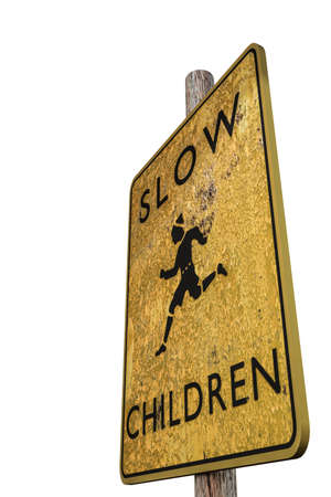 3d illustration of a slow sign isolated on white backgroundの写真素材