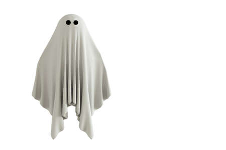 3d illustration of a ghost isolated on white backgroundの写真素材