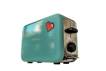 3d illustration of a toaster isolated on white background