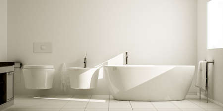 Modern ceramic bathtub 3d illustrationの写真素材