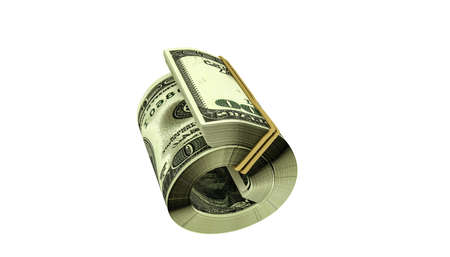 dollar stack isolated on white background 3d illustration