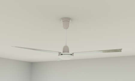 ceiling fan in a white room 3d illustrationの写真素材