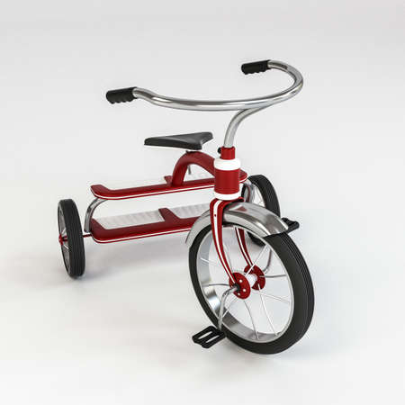 tricycle isolated on white background 3d illustrationの写真素材