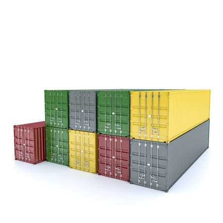 cargo containers isolated on white 3d illustration