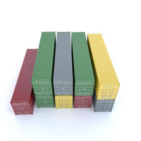 cargo containers isolated on white background 3d illustration