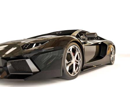 concept car isolated on white background 3d illustration