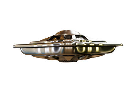 unidentified flying object isolated on white background 3d illustration