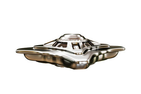 unidentified flying object isolated on white background 3d illustration