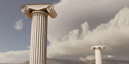 Close up of an ancient greek column 3d illustrationの写真素材