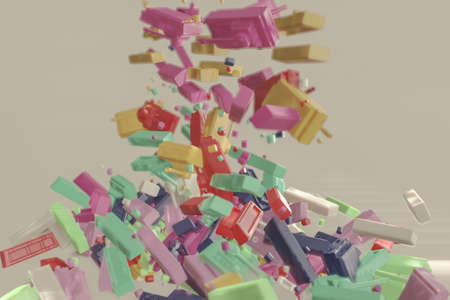 toy tanks on white plane 3d illustrationの写真素材