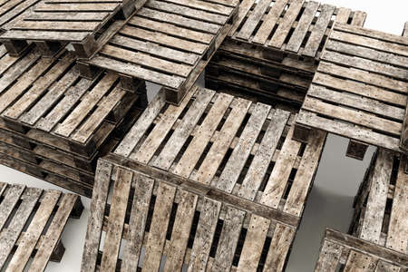 Pallets isolated on whiteの写真素材