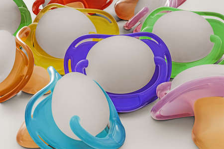 pacifiers isolated on white background 3d illustration