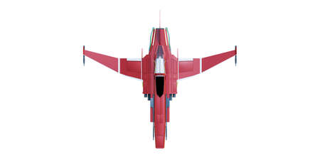 spaceship figher isolated on white background 3d illustration