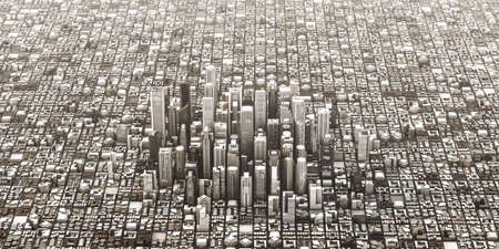 aerial view of the financial district 3d illustrationの写真素材