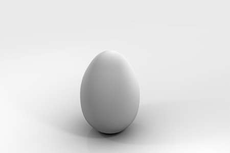 white egg isolated on white background 3d illustrationの写真素材