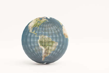 planet earth isolated on white background 3d illustration 
