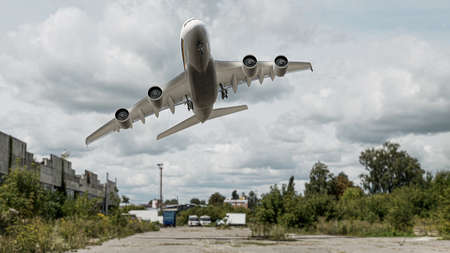 Airplane isolated in 3d illustrationの写真素材